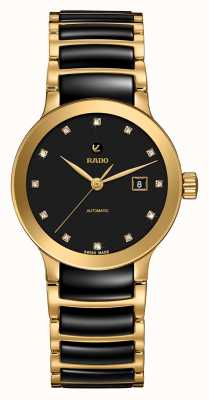 RADO Men's Centrix Automatic Diamonds Black And Gold PVD Bracelet R30080762