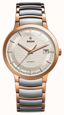 RADO Centrix L Men's Automatic Silver / Rose Gold PVD Plated Bracelet Silver Dial R30953123