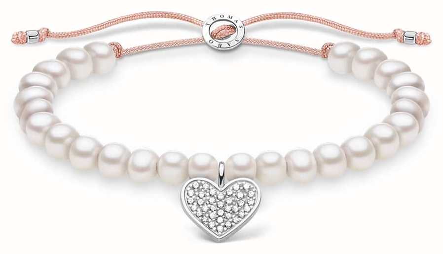 Charm Club bracelet with pearls & silver eyelet | THOMAS SABO