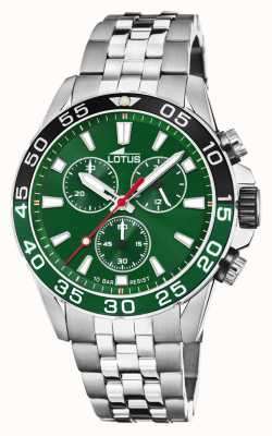 Lotus Men's Stainless Steel Bracelet | Green Dial | Green/Black Bezel L18765/2