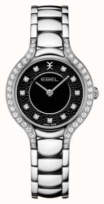 EBEL Women's Beluga | Stainless Steel Bracelet | Black Dial | Diamond Set 1216466