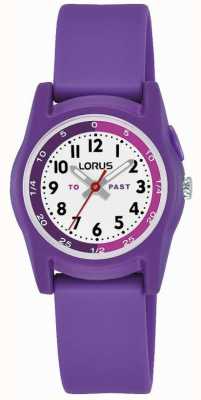 Lorus Kid's Time Teacher (28mm) White Dial / Purple Silicone R2359NX9