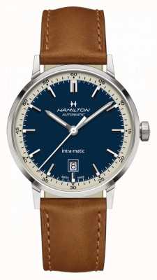 Hamilton American Classic Intra-Matic Automatic (40mm) Blue Dial / Brown Leather Strap H38425540