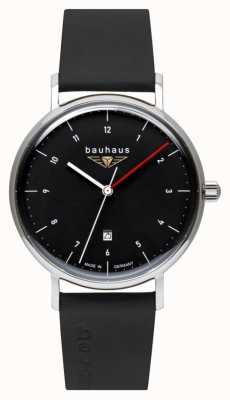 Bauhaus Men's Black Italian Leather Strap | Black Dial 2140-2