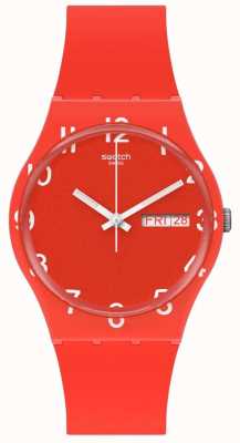 Swatch OVER RED | Red Silicone Strap | Red Dial GR713