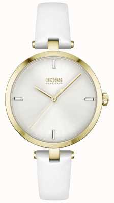 BOSS | Majesty | Women's | White Leather Strap | White Dial | 1502588