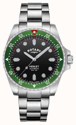 Rotary Men's | Henley | Automatic | Black Dial | Stainless Steel Bracelet GB05136/71