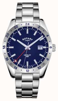 Rotary Men's | Henley | GMT | Blue Dial | Stainless Steel Bracelet EX-DISPLAY GB05176/05 EX-DISPLAY