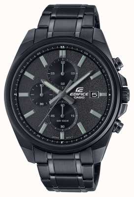 Casio Edifice All Black IP | Black Stainless Steel Bracelet | Black Dial EFV-610DC-1AVUEF