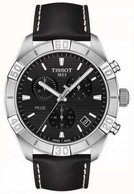 Tissot PR100 Sport | Chronograph | Black Dial | Black Leather Strap T1016171605100