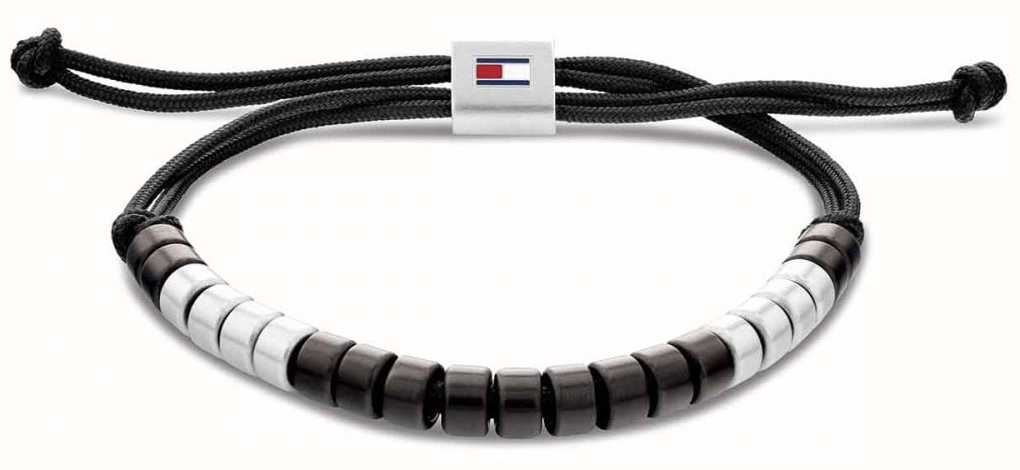 Amazoncom Tommy Hilfiger Mens Jewelry Stainless Steel Black Lava Bead  and Black Elastic Rope Stone Bracelet Color Black Model 2790435  Clothing Shoes  Jewelry