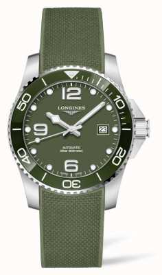 LONGINES HydroConquest Automatic Green Rubber Strap Watch L37813069