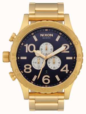 Nixon 51-30 Chrono | All Gold / Indigo | Gold IP Bracelet | Indigo Dial A083-2033