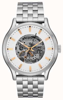 Nixon Spectra Stainless Steel Skeleton Dial Watch A1323-179