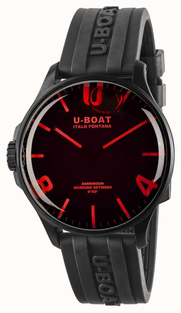 U Boat Darkmoon PVD Red Glass 44mm Black Dial Black