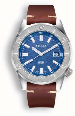 Squale 1521 Onda (42mm) Blue Wave Dial / Brown Italian Leather Strap 1521ODG.PS-CINCUOBW