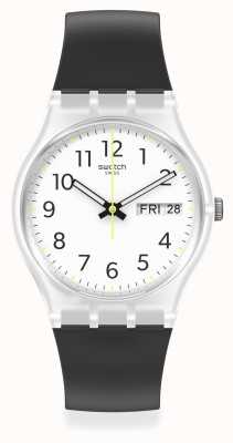 Swatch RINSE REPEAT | White Dial | Black Silicone Strap GE726-S26