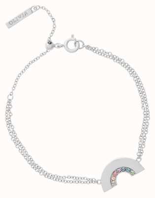 Olivia Burton Women's Rainbow Silver Bracelet 180mm OBJRBB12