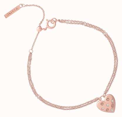 Olivia Burton Classic Heart Rose Gold Bracelet OBJSAB18