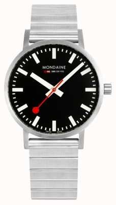 Mondaine Classic Metal 40mm | Stainless Steel Bracelet | Black Dial A660.30360.16SBW