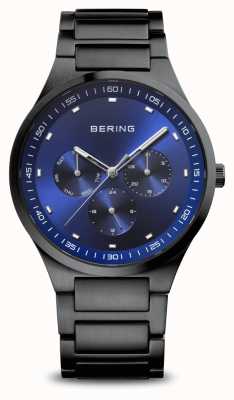 Bering Classic | Men's | Brushed Black | Blue Dial 11740-727