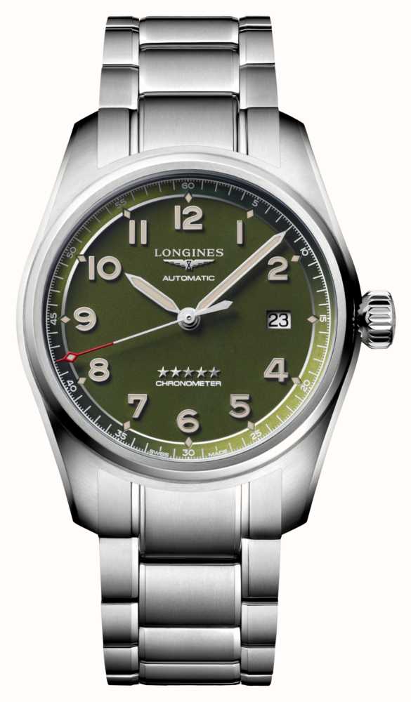 LONGINES Spirit Green Dial Stainless Steel Bracelet L38104036