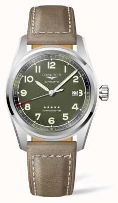 LONGINES Spirit Green Dial Leather Strap L38114032