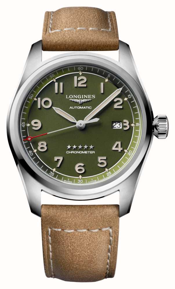 LONGINES Spirit Green Dial Leather Strap L38114032 First Class