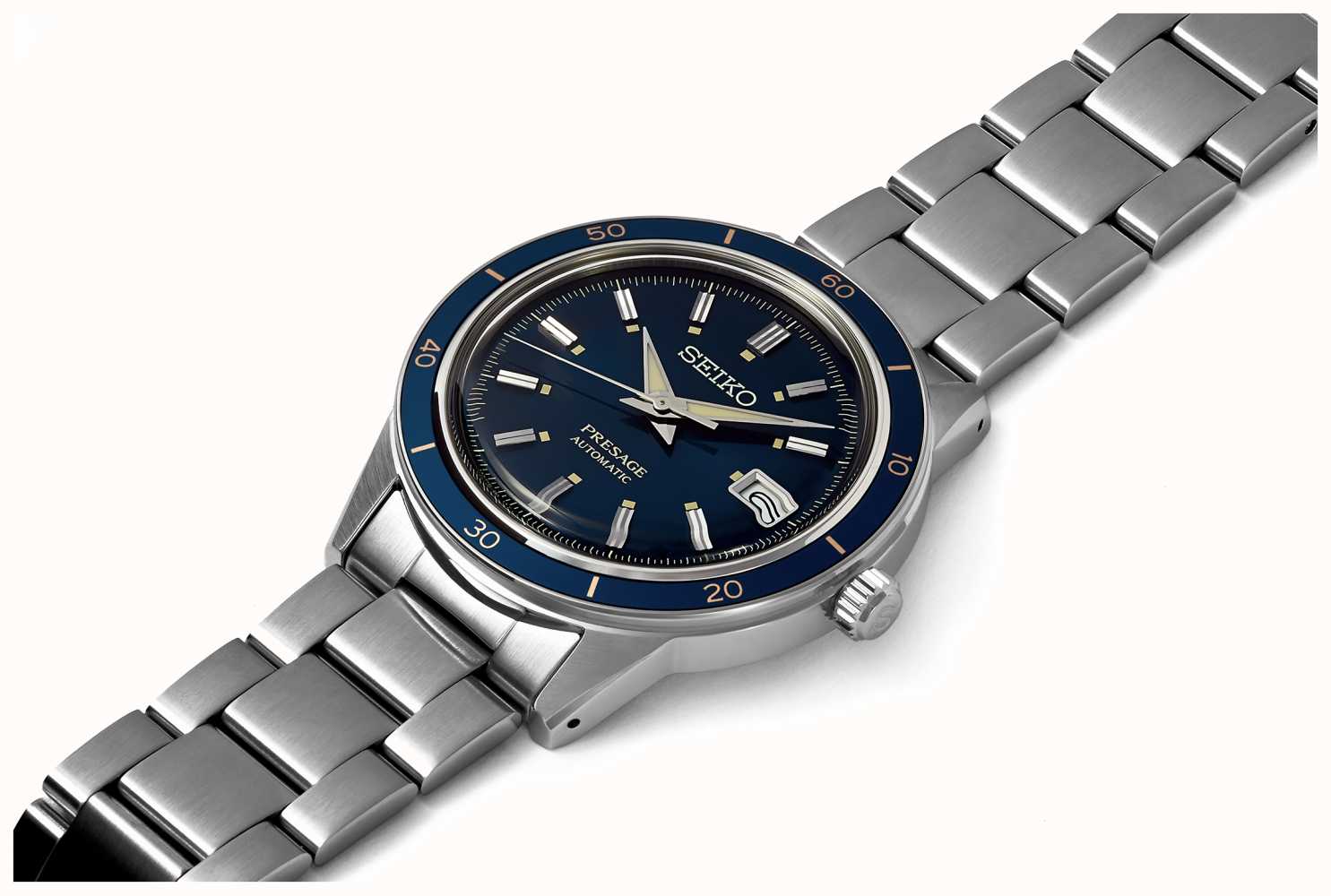 Seiko Presage Style 60s Blue Dial Watch SRPG05J1 - First Class Watches™ IRL