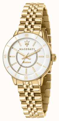 Maserati Woman's Successo Solar Gold-Plated Watch R8853145502