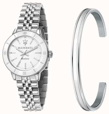 Maserati Successo Solar Lady Watch and Bangle Gift Set R8853145507