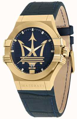 Maserati Potenza Men's Blue Leather Strap Watch R8851108035