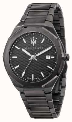 Maserati Men's Stile 3H Data Black Plated Watch R8853142001