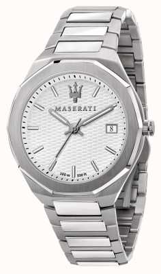 Maserati Men's Stile 3H Data White Dial Watch R8853142005