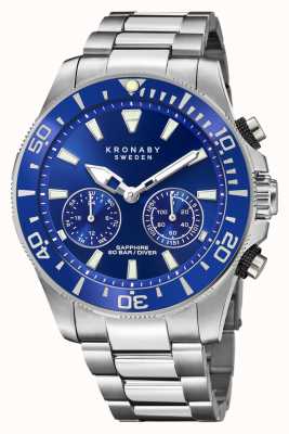 Kronaby DIVER Hybrid Smartwatch (45.7mm) Blue Dial / Stainless Steel Bracelet S3778/1