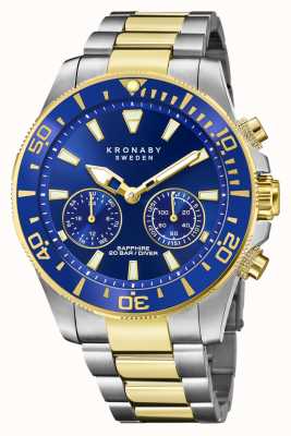 Kronaby DIVER Hybrid Smartwatch (45.7mm) Blue Dial / Two-Tone Stainless Steel Bracelet S3779/1