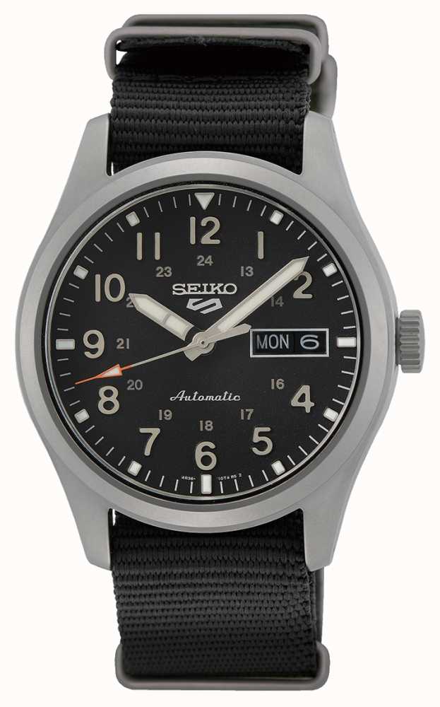 Seiko 5 Sports Field Black Nylon Strap SRPG37K1 - First Class Watches™ IRL
