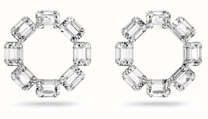 Swarovski Millenia White Octagon Crystal Circle Earrings 5618629