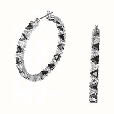 Swarovski Millenia Black and White Triangle Crystal Hoop Earrings 5616911