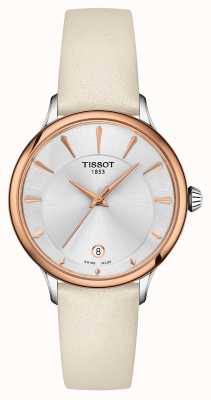 Tissot Odaci-T Sectioned Silver Dial Cream Leather Strap T1332102603100