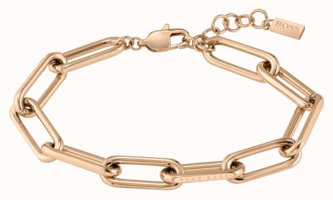 BOSS Jewellery Tessa Carnation Gold IP Link Bracelet 1580198