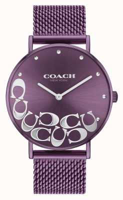 Coach Women's Perry Purple Mesh Bracelet Watch 14503823