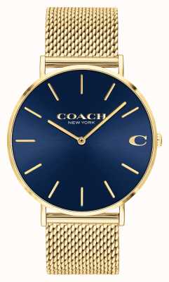 Coach | Charles | Blue Sunray Dial | Gold Mesh Bracelet | 14602551