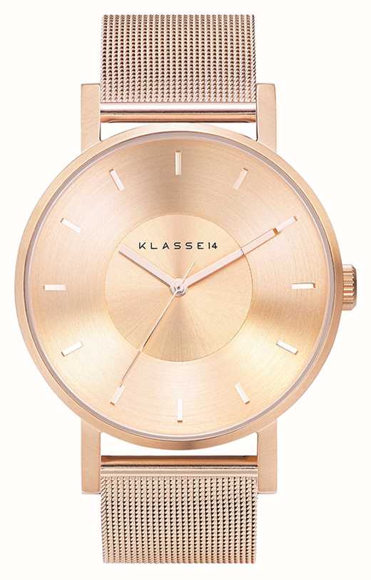 Klasse14 Volare 42mm Rose-Gold Milanese Mesh Bracelet VO14RG003M