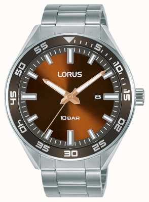 Lorus Sports Quartz Watch Brown Sunray Dial RH937NX9