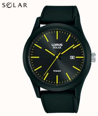 Lorus 42 mm Solar Watch Black Silicone Strap RX301AX9
