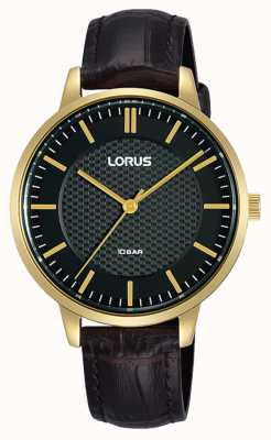 Lorus Women's Quartz Black Dial Brown Leather Strap RG276TX9