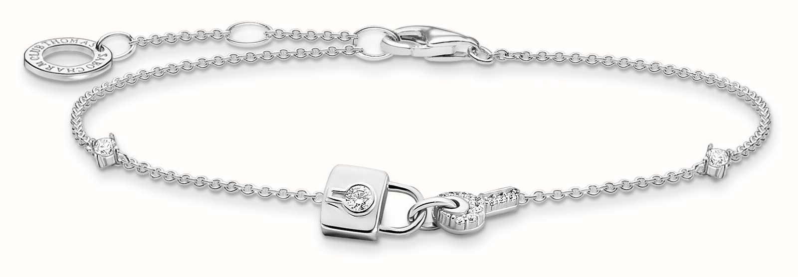 Thomas Sabo Charm Bracelet With Shimmering White Cold Enamel Sterling  X0287-007-21-L19 - First Class Watches™ USA