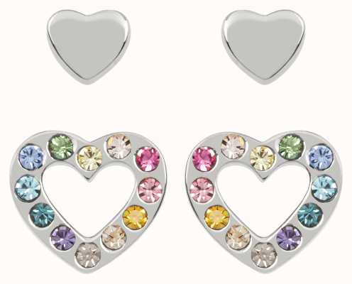 Radley Jewellery Love Radley | Sterling Silver Hearts Stud Earring Set | Multicolored Stones RYJ1175
