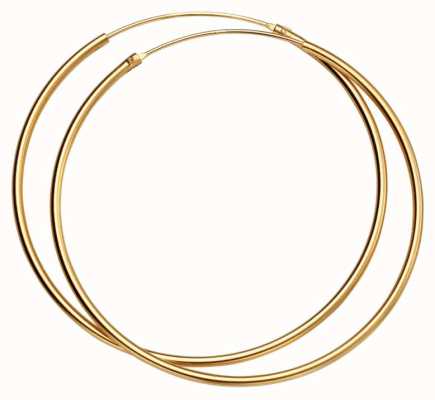 Elements Silver Silver Gold Plated 50mm Hoop Earrings H243